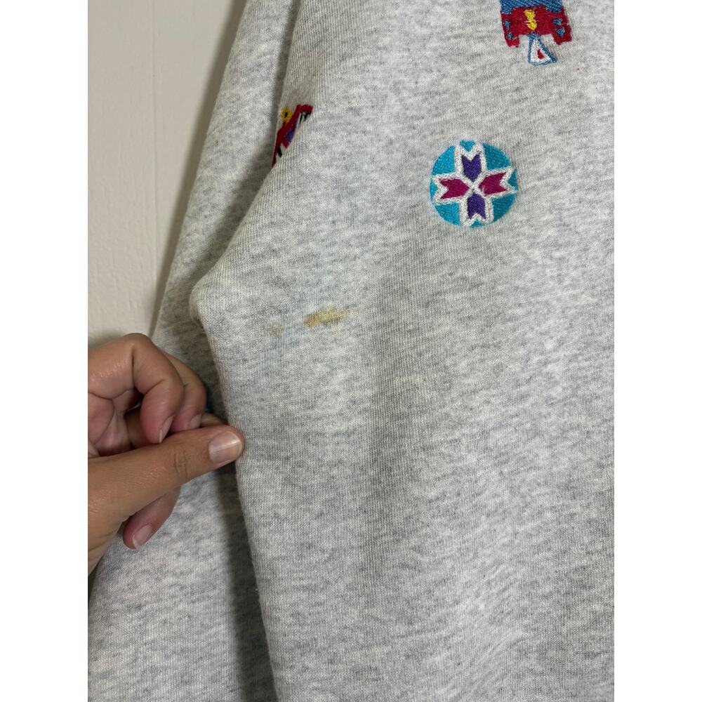 Hanes Premium Weight XL Embroidered Southwestern Native Crewneck - Picture 8 of 9